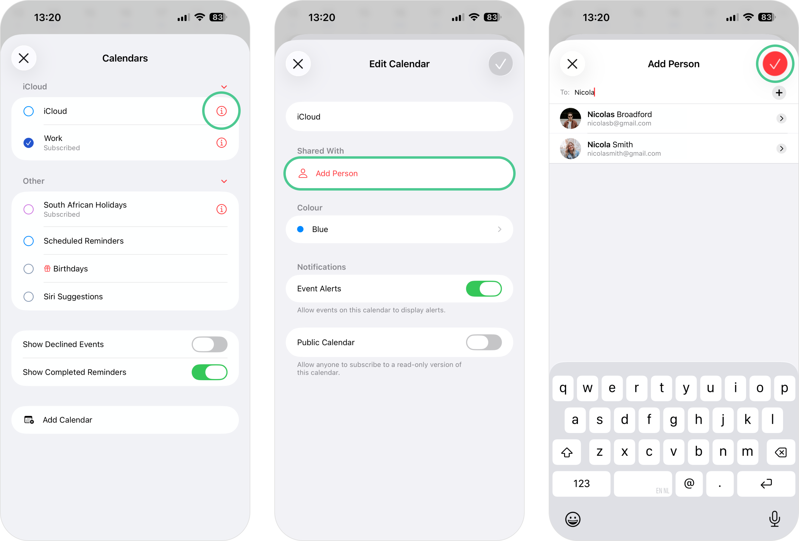 Share an iCloud calendar on iPhone Share an iCloud calendar on iPhone