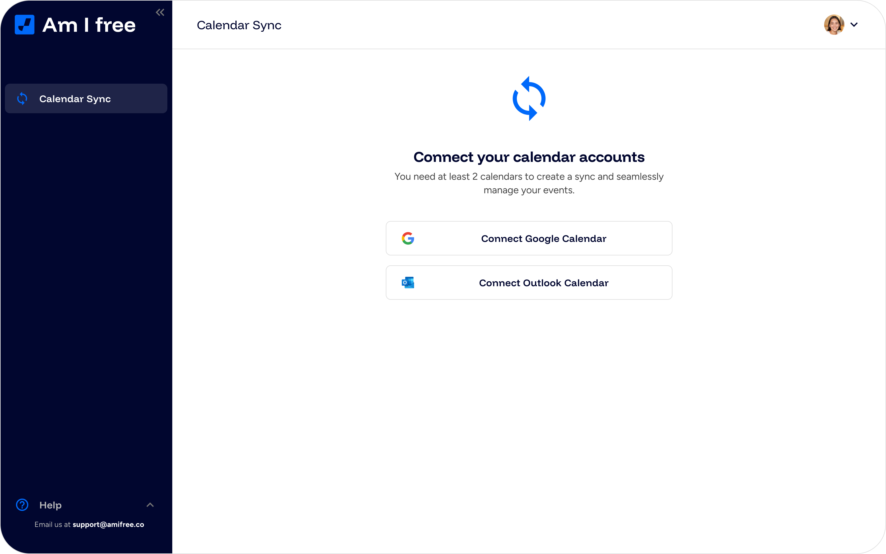 Am I Free connect Google and Microsoft accounts to create a calendar sync.
